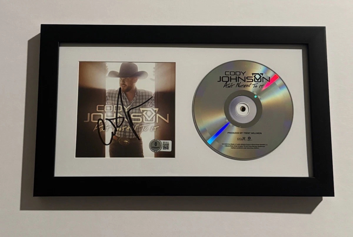 CODY JOHNSON HAND SIGNED CD FRAMED MATTED COUNTRY MUSIC STAR VERY RARE BAS COA