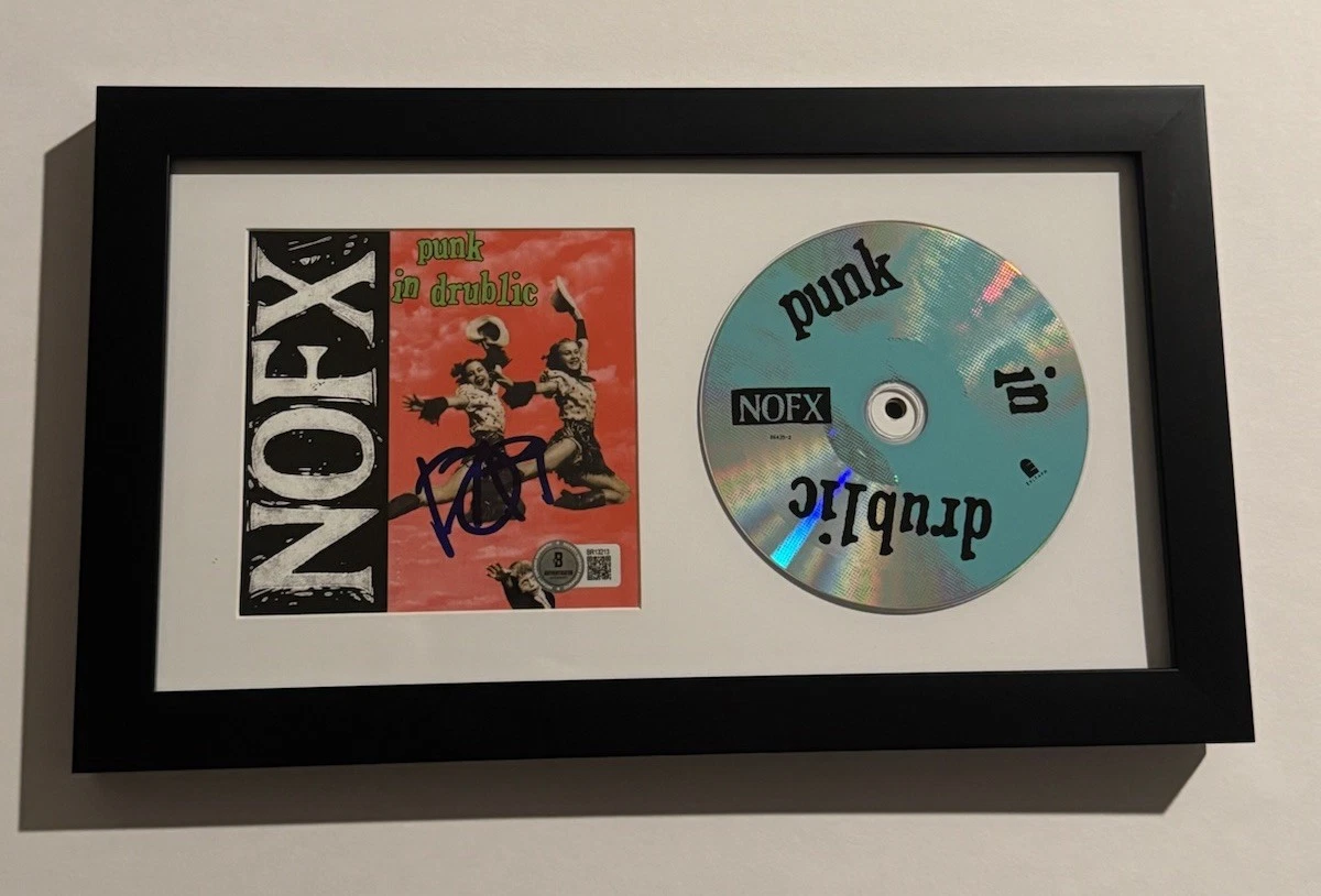 FAT MIKE  SIGNED CD FRAMED MATTED NOFX BAND LEAD SINGER VERY RARE BAS COA
