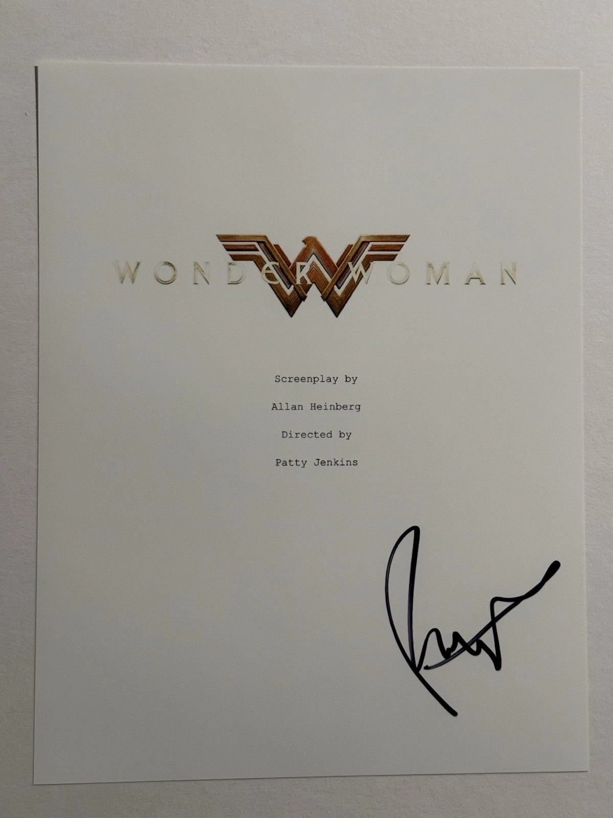 PATTY JENKINS SIGNED SCRIPT COVER AUTOGRAPHED WONDER WOMAN MOVIE DIRECTOR COA