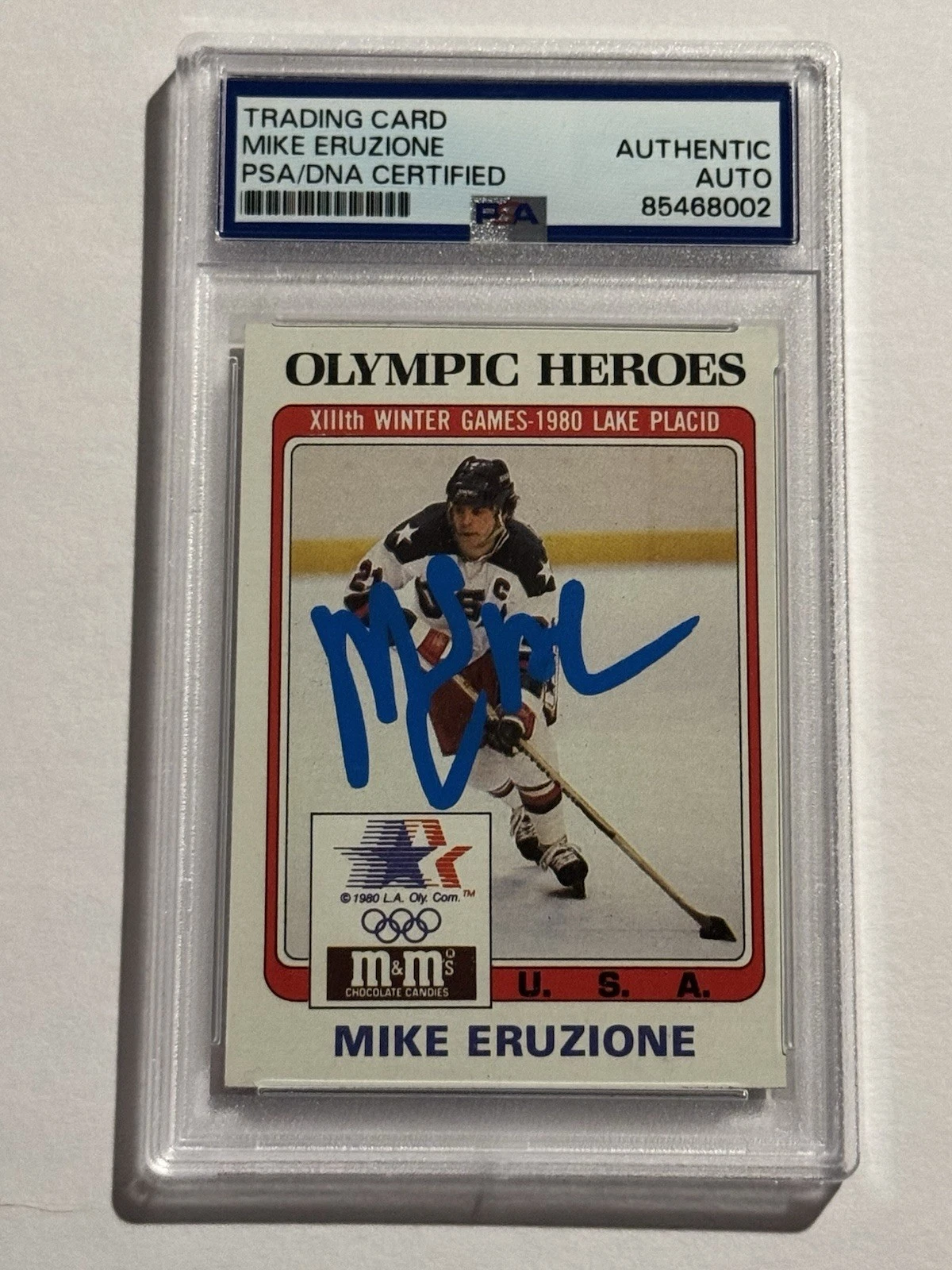 1983 Greatest Olympians #13 Mike Eruzione SIGNED AUTO OLYMPIC HEROES 80 GOLD PSA