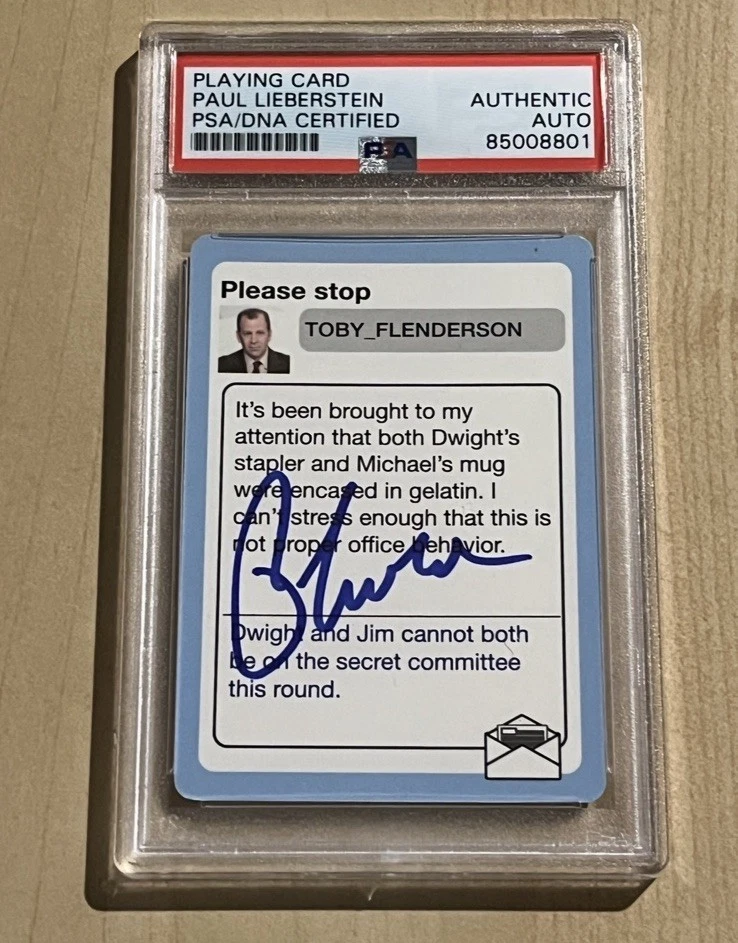 PAUL LIEBERSTEIN Signed The Office RC Rookie Card Downsizing Game Toby PSA/DNA
