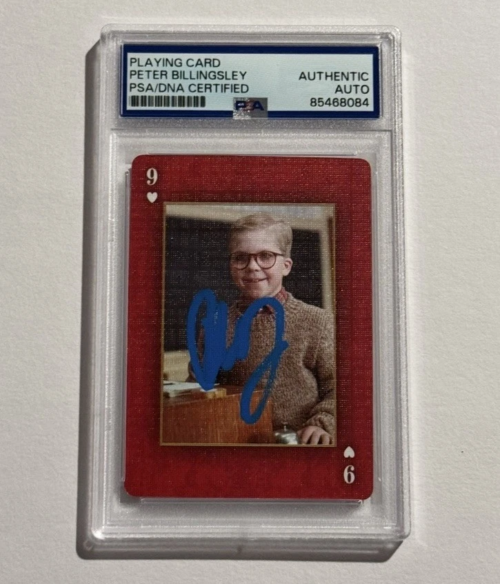 PETER BILLINGSLEY SIGNED AUTO A CHRISTMAS STORY PLAYING CARD RALPHIE PSA
