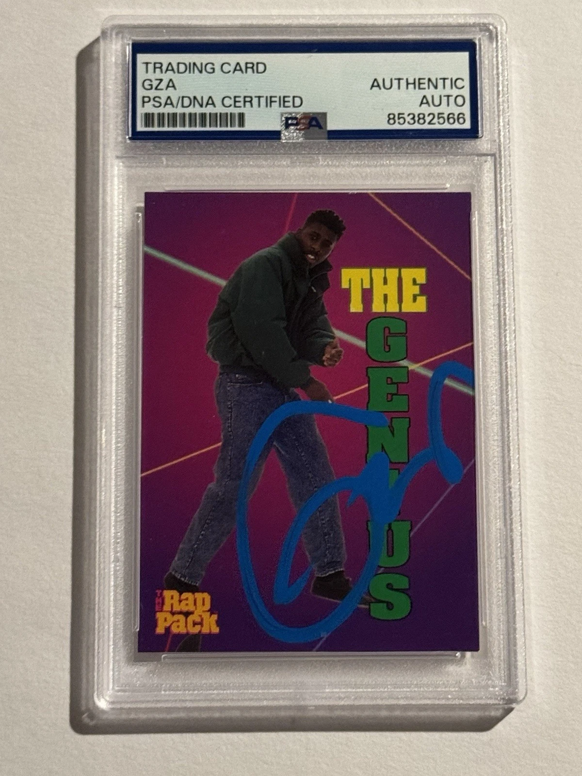 GZA The Genius Wu Tang Clan Liquid Swords Signed 1991 Rap Pack Rookie Card PSA