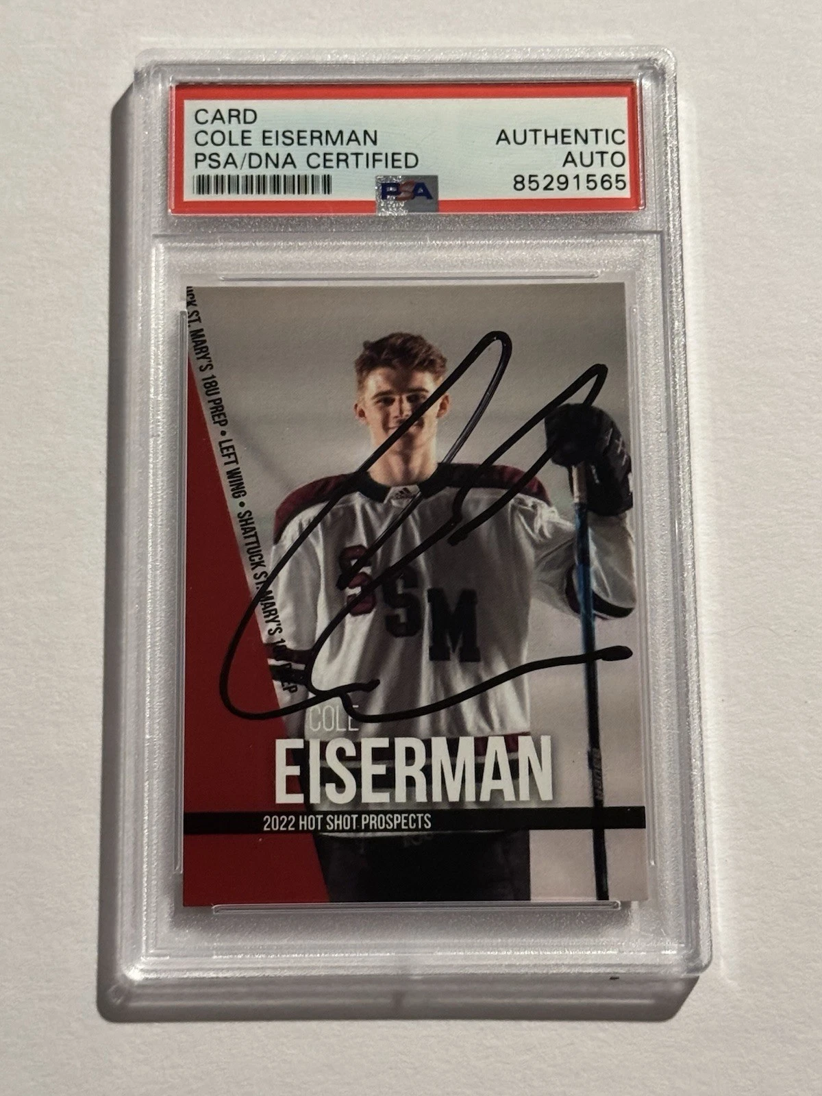 COLE EISERMAN SIGNED HOCKEY NHL ROOKIE RC CARD AUTO NEW YORK ISLANDERS PSA