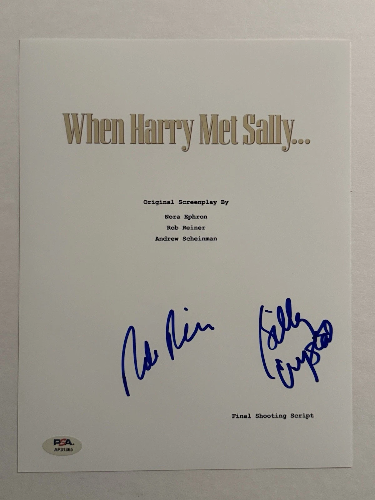 ROB REINER & BILLY CRYSTAL SIGNED SCRIPT COVER WHEN HARRY MET SALLY PSA COA