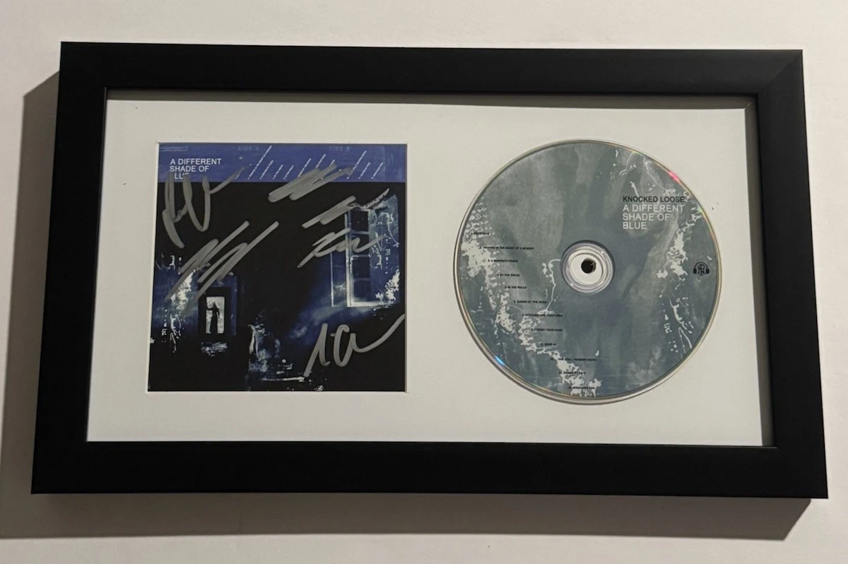 KNOCKED LOOSE FULL BAND SIGNED CD FRAMED AUTOGRAPHED BRYAN GARRIS COA