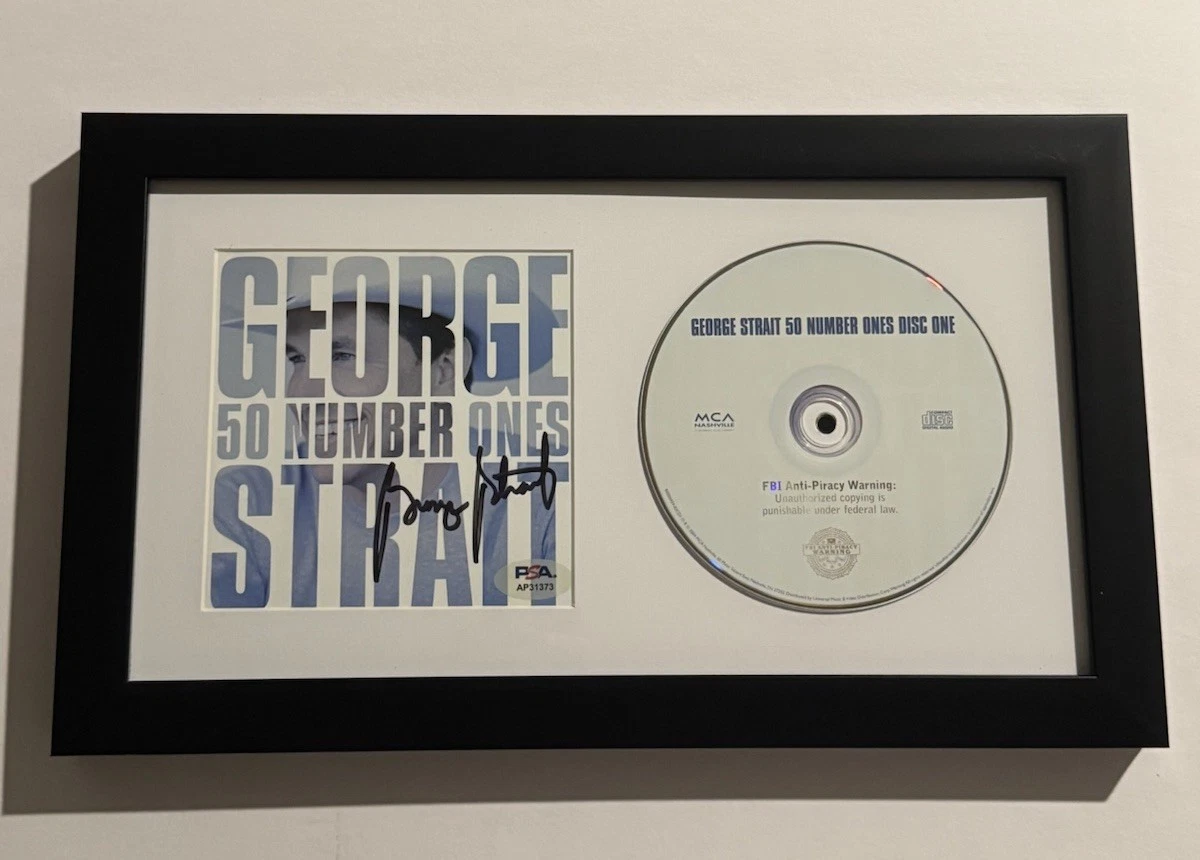 GEORGE STRAIT HAND SIGNED CD FRAMED COUNTRY MUSIC LEGEND GREATEST HITS PSA COA