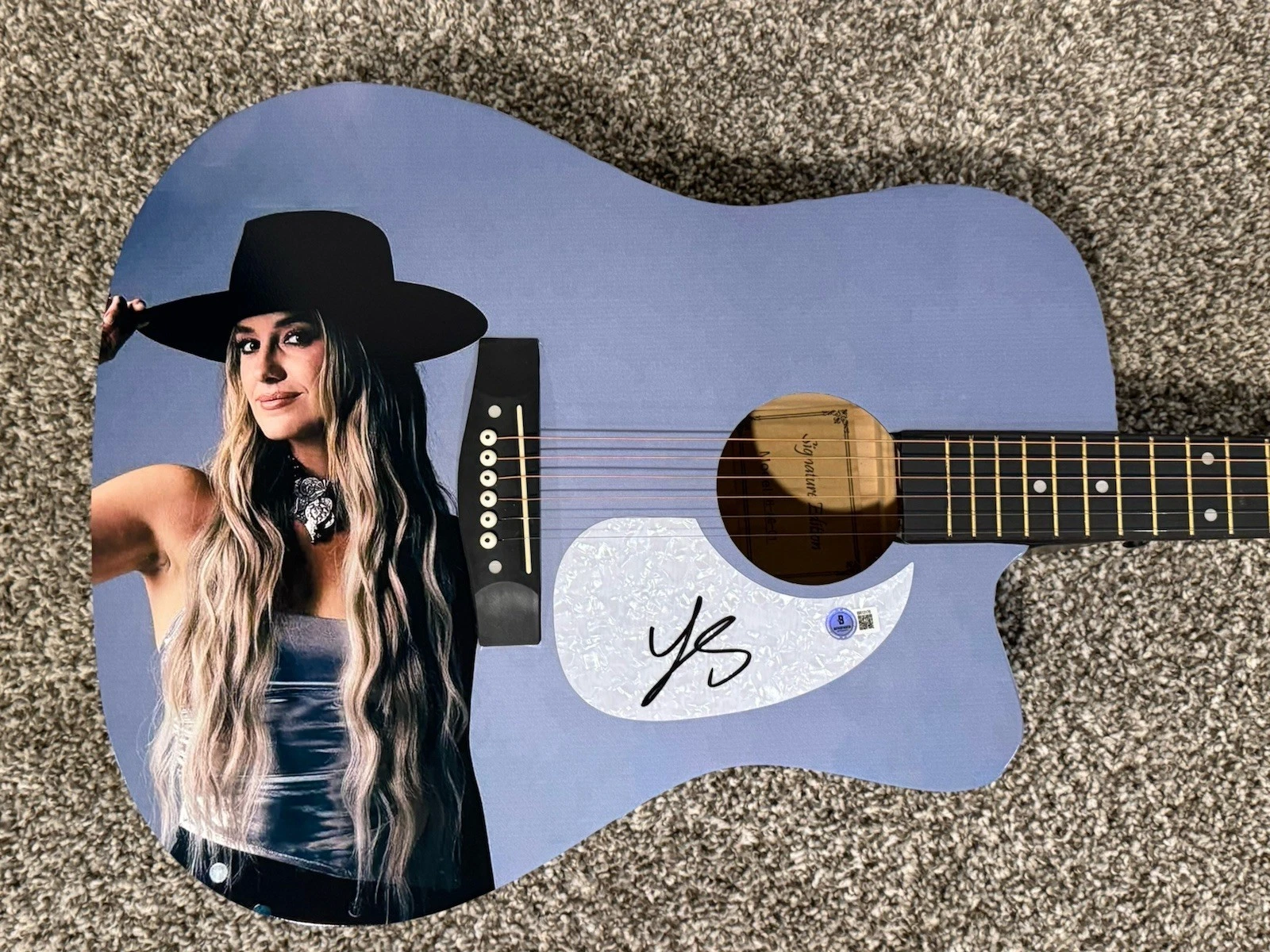LAINEY WILSON SIGNED CUSTOM GUITAR SEXY COUNTRY MUSIC STAR AUTOGRAPHED BAS COA