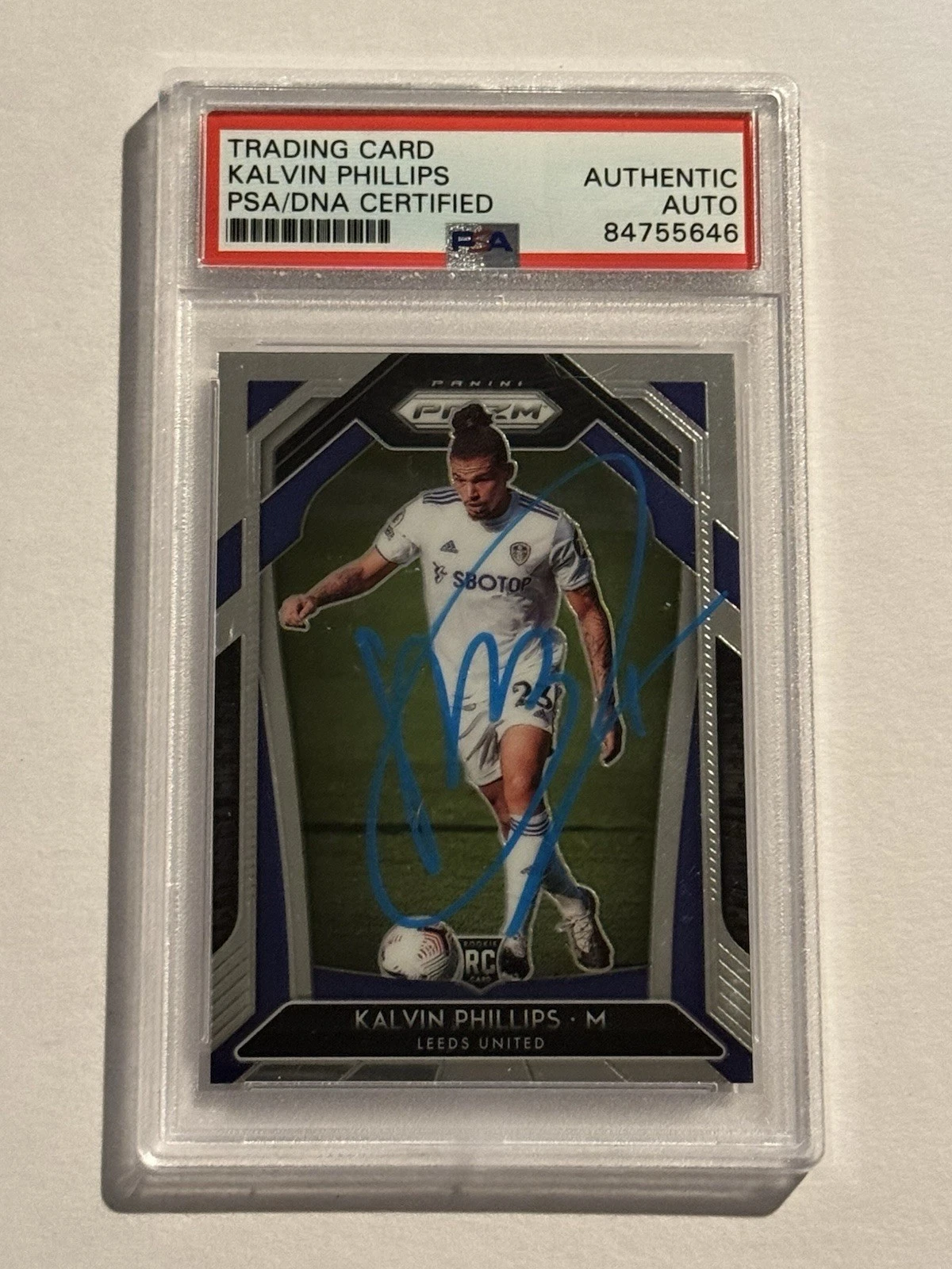 2020-21 Panini Prizm Premier League Kalvin Phillips Rookie RC Signed Auto PSA