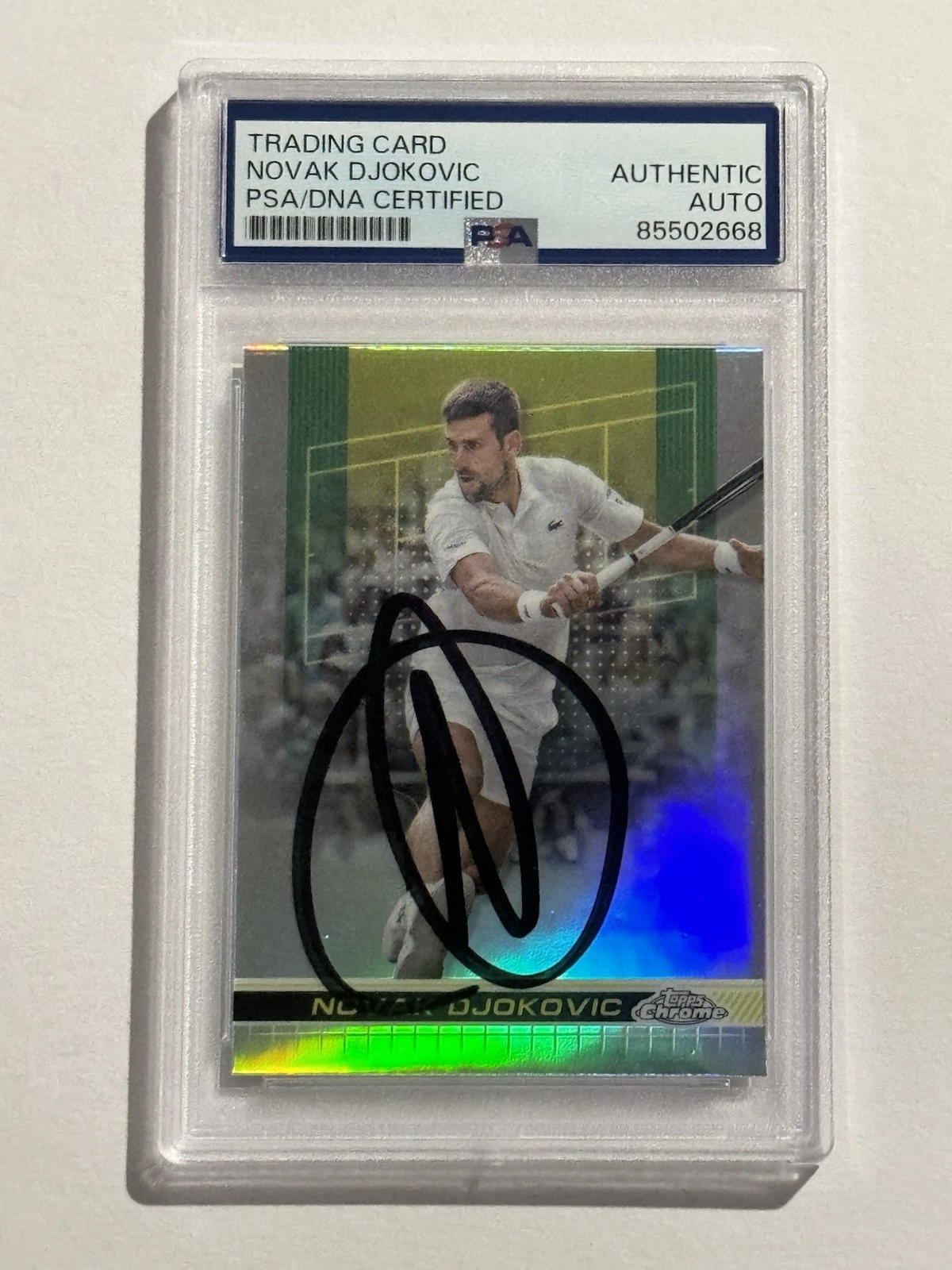 2024 Topps Chrome Tennis #1 Novak Djokovic Signed Refractor Card PSA/DNA AUTO