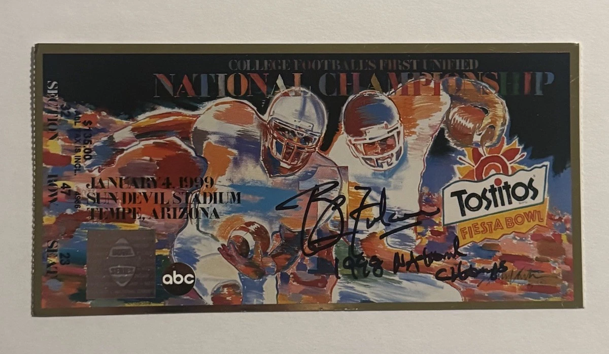 PHILLIP FULMER SIGNED NCAA NATIONAL CHAMPIONSHIP GAME TICKET JAN 4, 1999 PSA COA