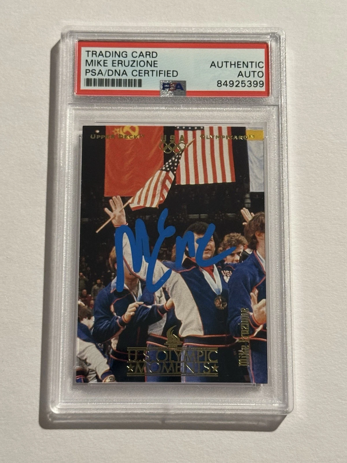 Mike Eruzione #69 signed autograph auto 1996 Upper Deck Olympic Moments Card PSA