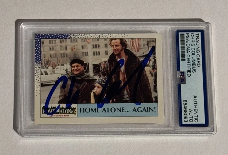 CHRIS COLUMBUS SIGNED AUTO 1992 Topps Home Alone 2 Card #1 Movie Director PSA