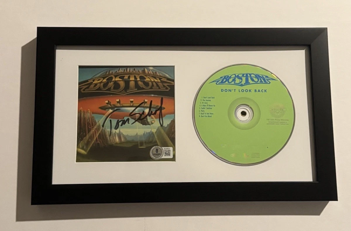 TOM SCHOLZ HAND SIGNED FRAMED CD AUTOGRAPHED BOSTON GUITARIST BAS COA