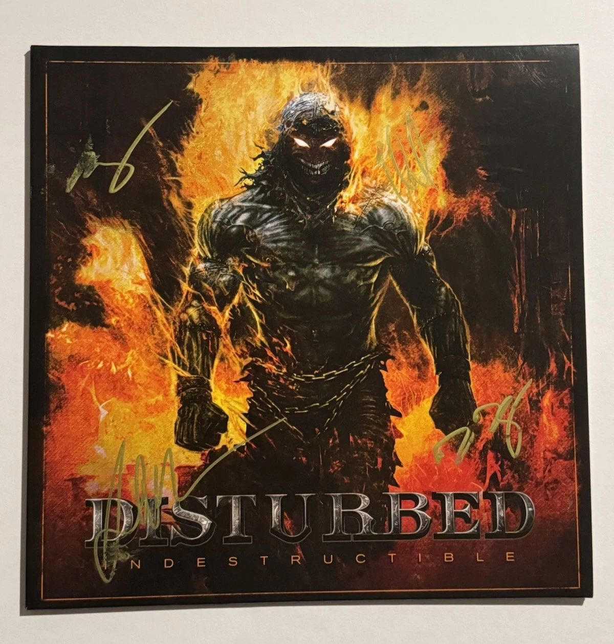 DISTURBED BAND SIGNED ALBUM VINYL RECORD FULL BAND AUTOGRAPHED DAVID DRAIMAN COA