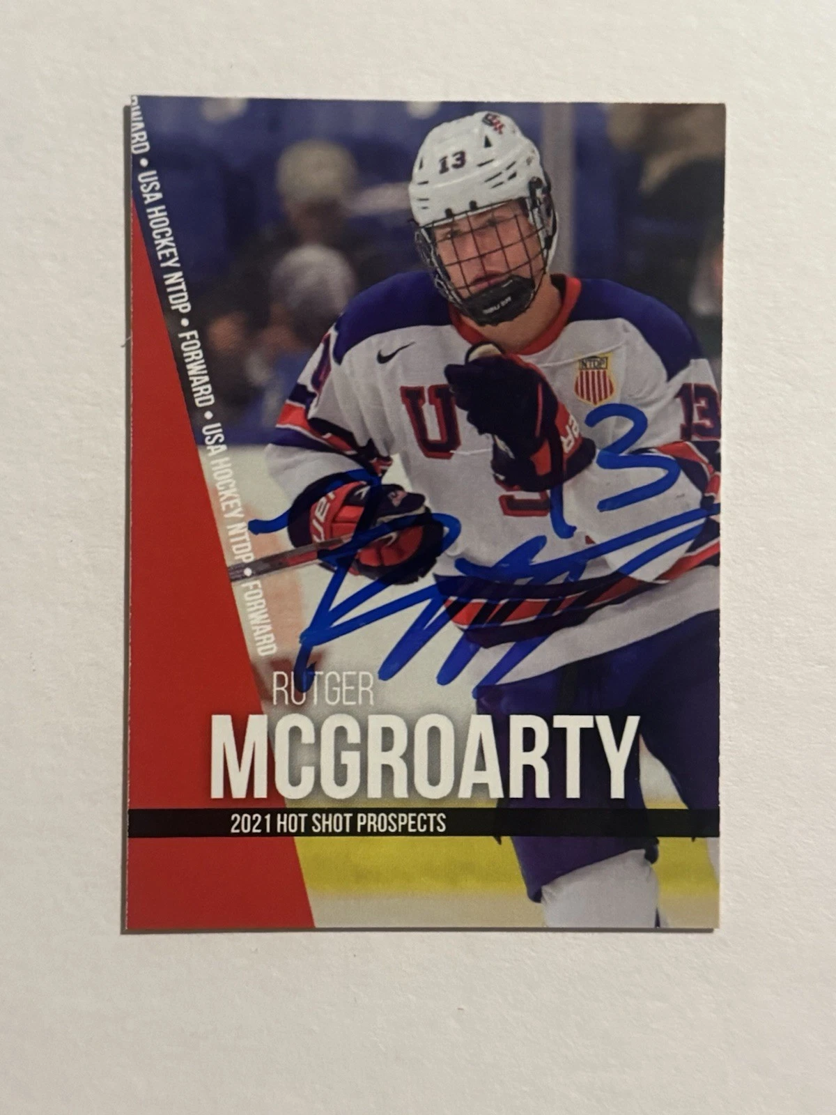 RUTGER MCGROARTY SIGNED HOCKEY NHL PROSPECT ROOKIE RC CARD AUTO 1st RD PICK COA