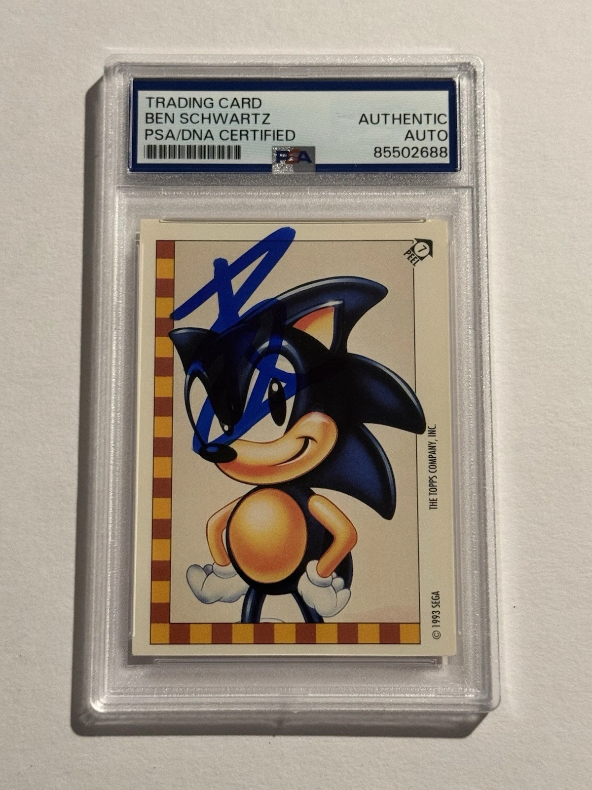 BEN SCHWARTZ SIGNED AUTO 1993 Topps Sonic the Hedgehog Sega Genesis Card PSA