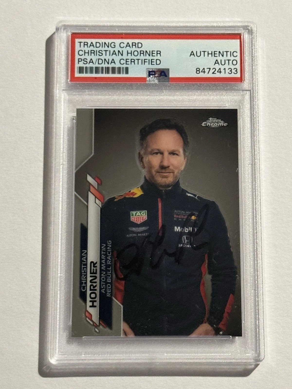 2020 Topps Chrome Formula 1 Red Bull #90 Christian Horner SIGNED AUTO PSA