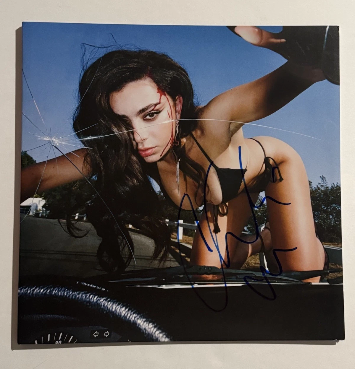 CHARLI XCX SIGNED CRASH LP VINYL RECORD ALBUM HOT SEXY BRAT SINGER COA