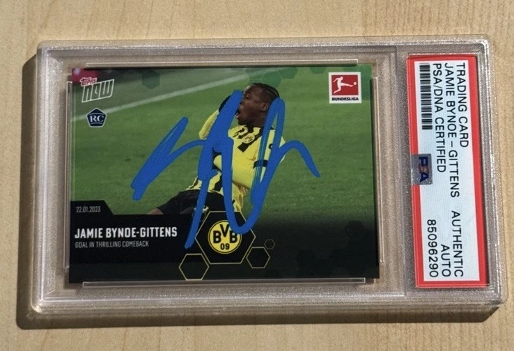 2022-23 Topps Now Bundesliga Jamie Bynoe-Gittens SIGNED AUTO #106 Rookie RC PSA