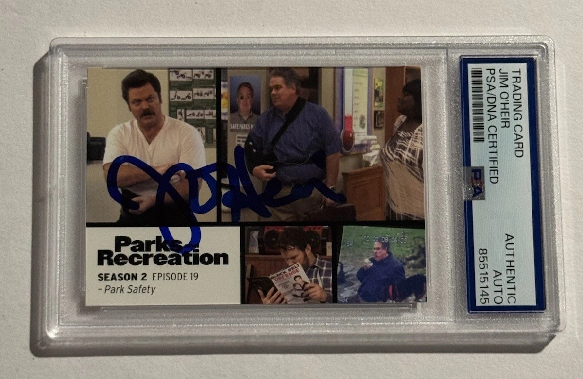 JIM O’HEIR SIGNED AUTO 2013 Press Pass Parks and Recreation Park Safety #25 PSA