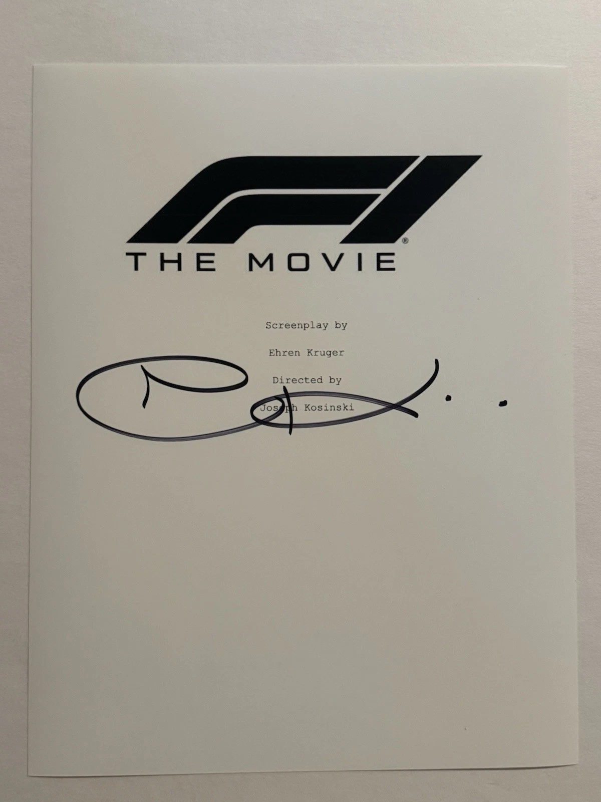 JOSEPH KOSINSKI SIGNED SCRIPT COVER AUTOGRAPHED F1 THE MOVIE DIRECTOR COA