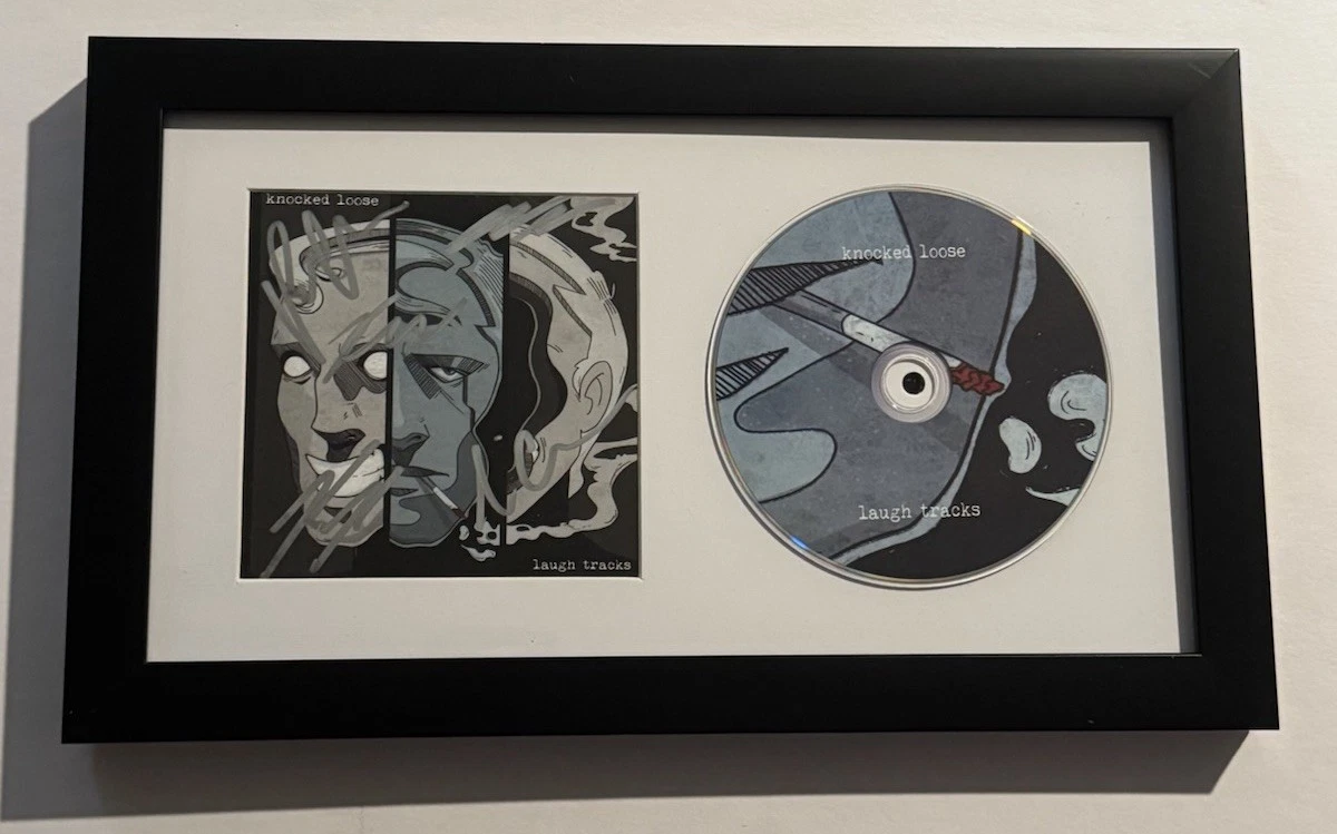KNOCKED LOOSE FULL BAND SIGNED CD FRAMED AUTOGRAPHED BRYAN GARRIS COA