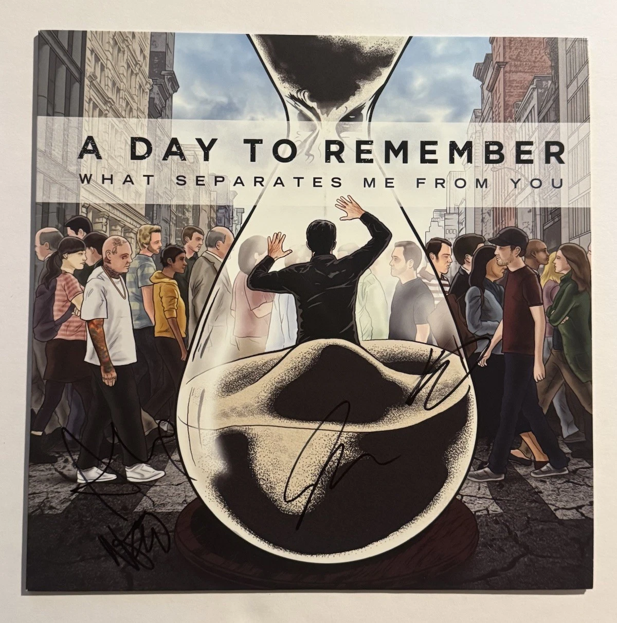 A DAY TO REMEMBER FULL BAND SIGNED VINYL ALBUM RECORD AUTOGRAPHED ROCK BAND COA COLLECTIBLE MEMORABILIA