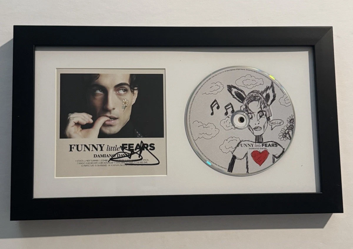 DAMIANO DAVID SIGNED CD FRAMED HOT MANESKIN LEAD SINGER VERY RARE COA