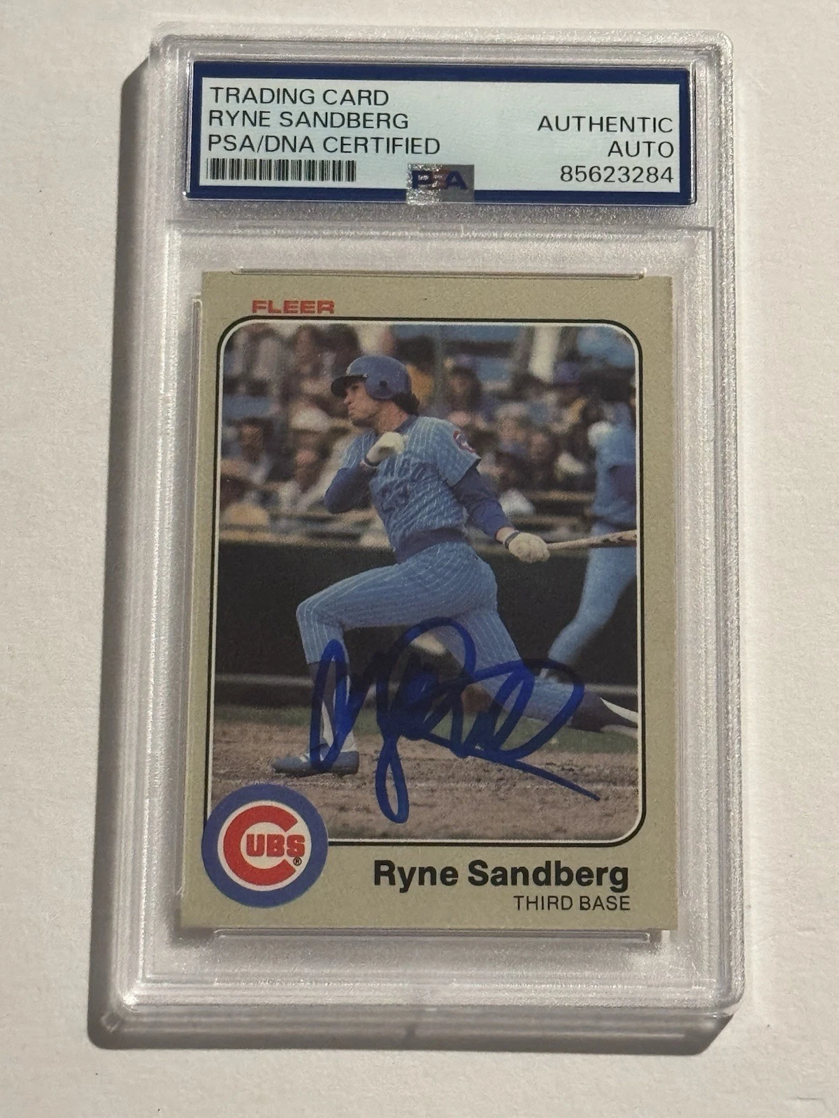 Ryne Sandberg Signed Autograph 1983 Fleer #507 (RC) Rookie PSA DNA