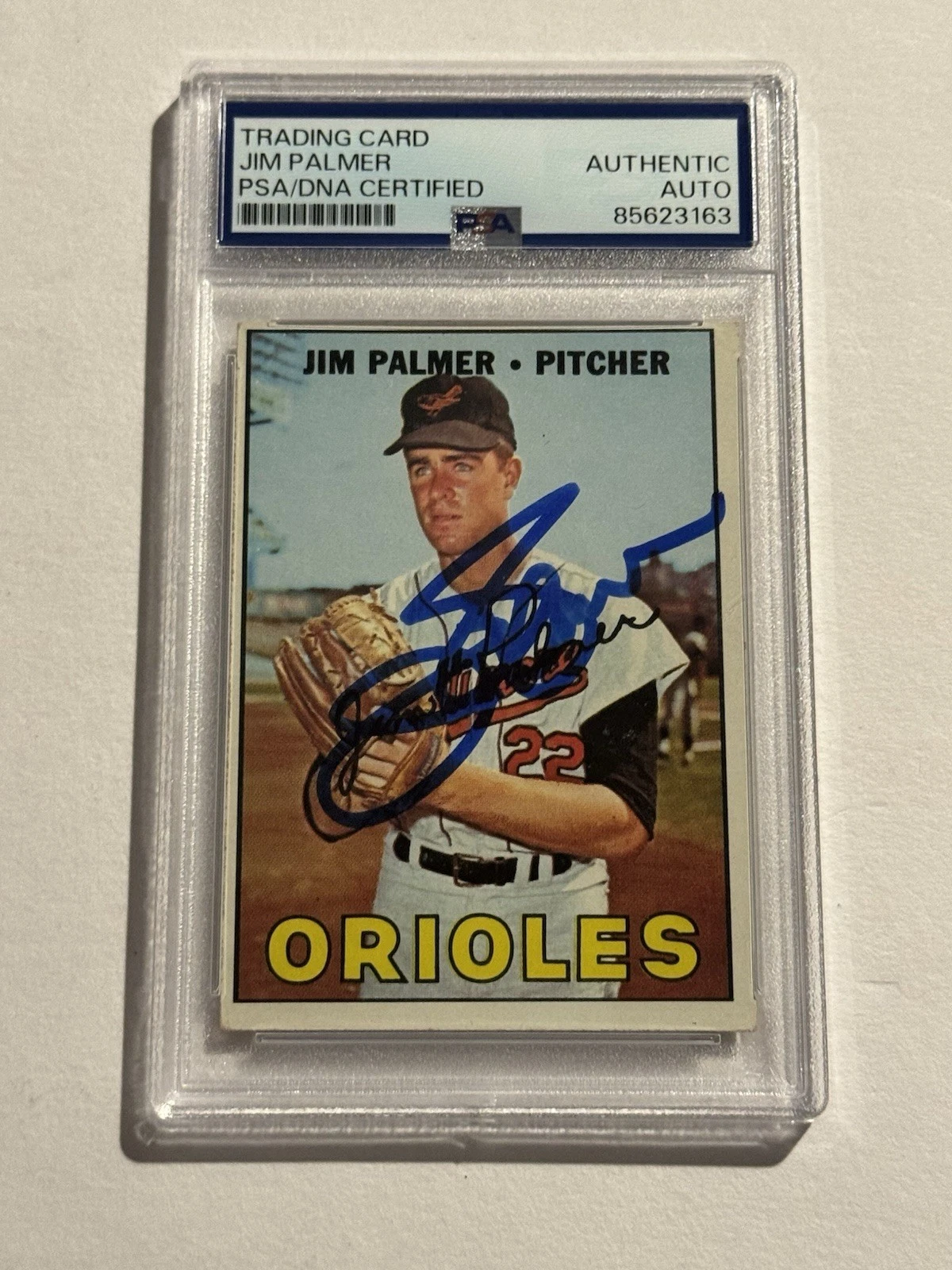 Jim Palmer Signed Auto 1967 Topps Autographed Baltimore Orioles 2nd Year RC PSA