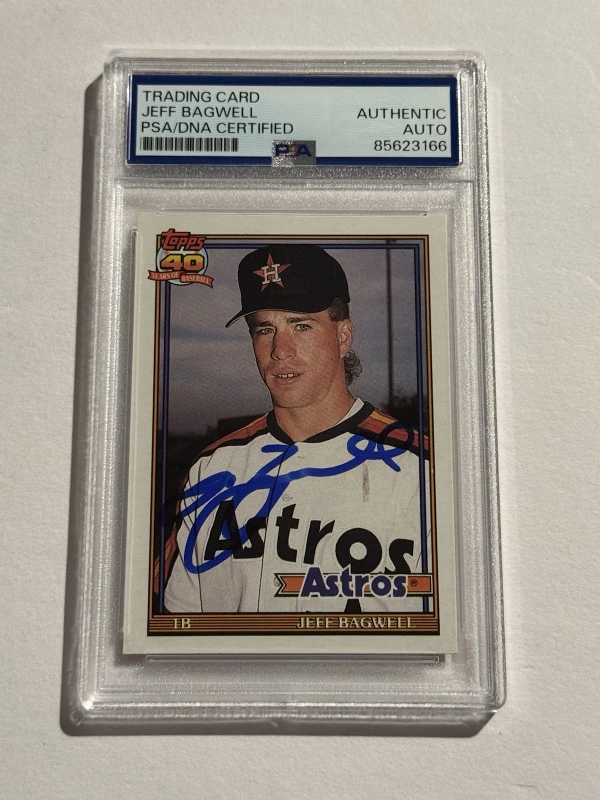 Jeff Bagwell 1991 Topps Traded #4T Rookie Card RC Signed PSA DNA Auto HOF Astros