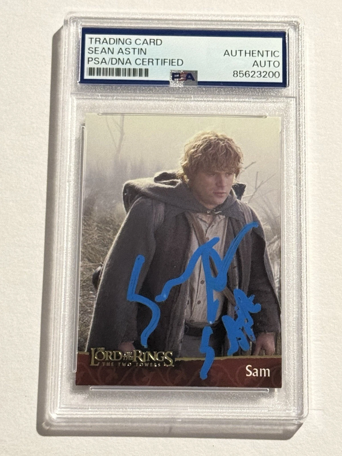 SEAN ASTIN SIGNED AUTO 2002 Topps The Lord of the Rings Samwise Gamgee Sam PSA