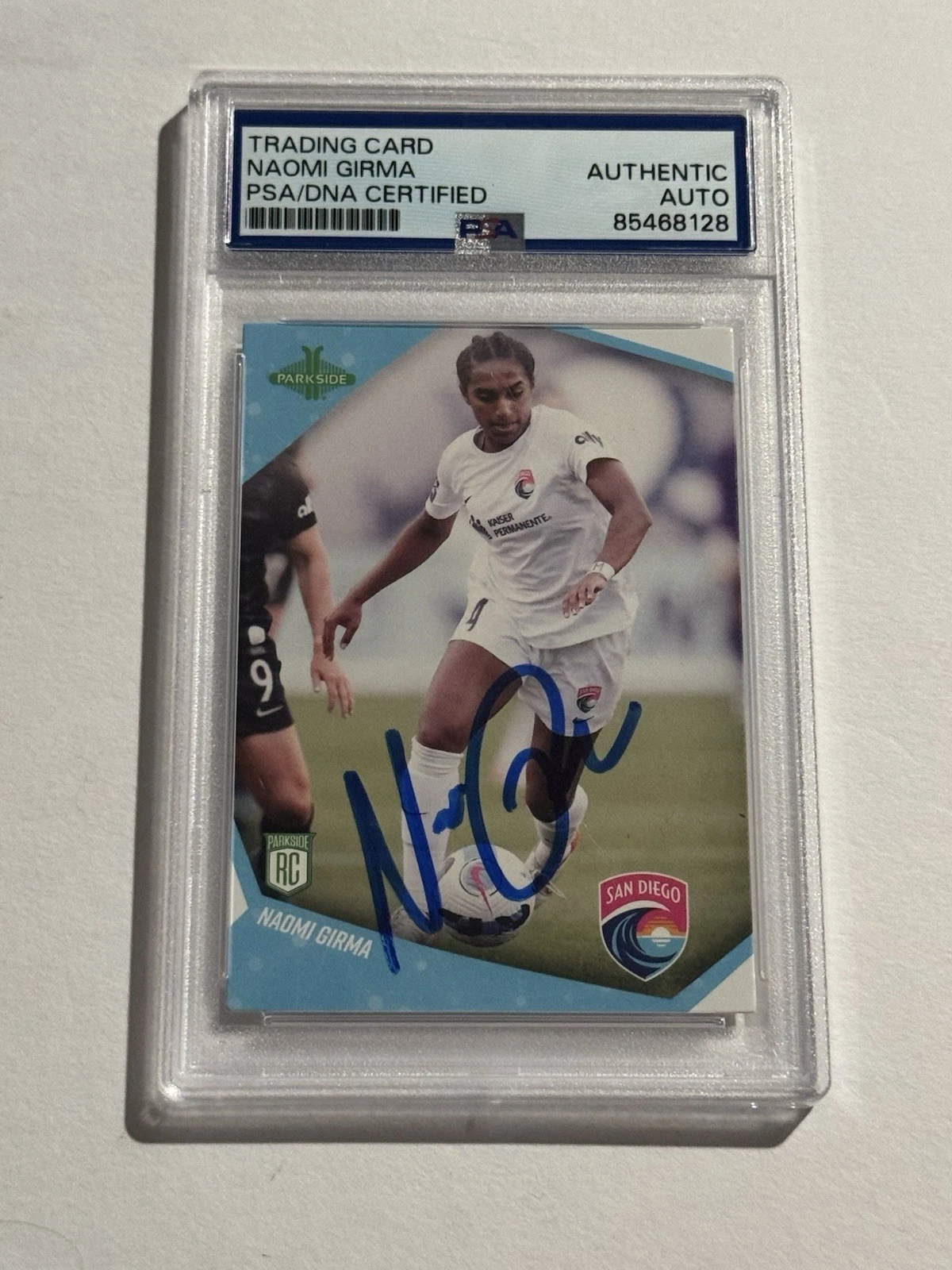 Naomi Girma Autographed 2022 Parkside Rookie #149 SD Wave USWNT Chelsea FC PSA