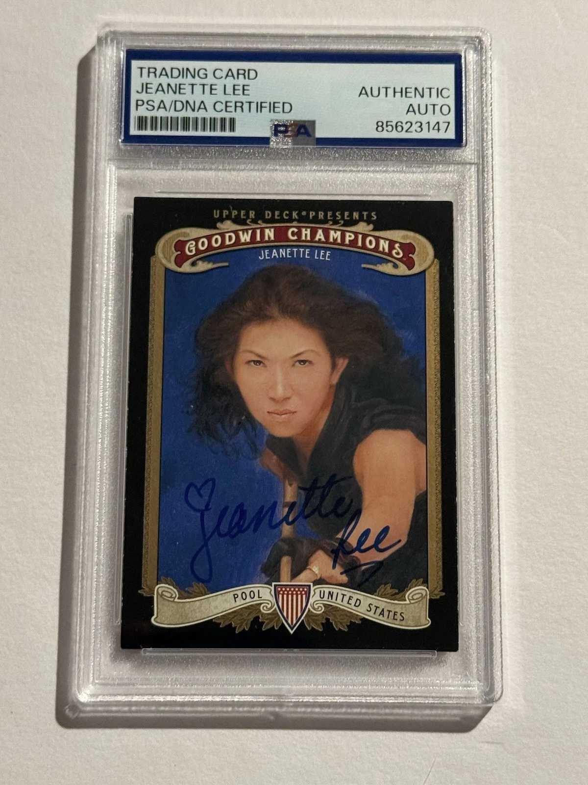 JEANETTE LEE  SIGNED AUTO RC 2012 UPPER DECK GOODWIN CHAMPIONS #37 PSA