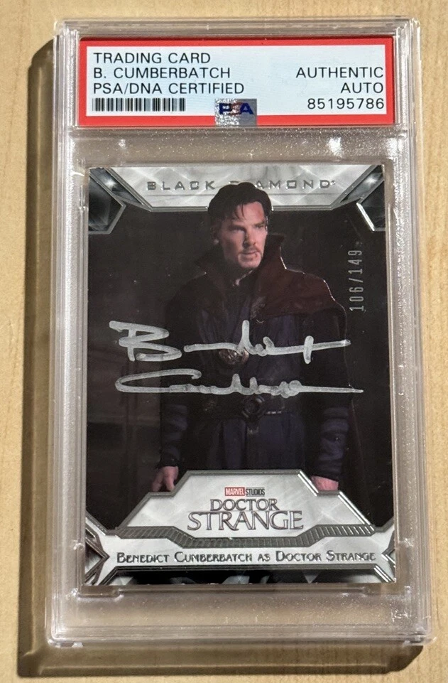 2021 UD Marvel Black Diamond /149 Benedict Cumberbatch SIGNED AUTO RC ROOKIE PSA