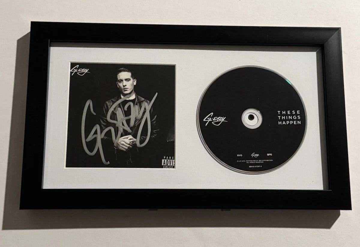 G-EAZY RAPPER HAND SIGNED THESE THINGS HAPPEN CD FRAMED HIP HOP STAR COA