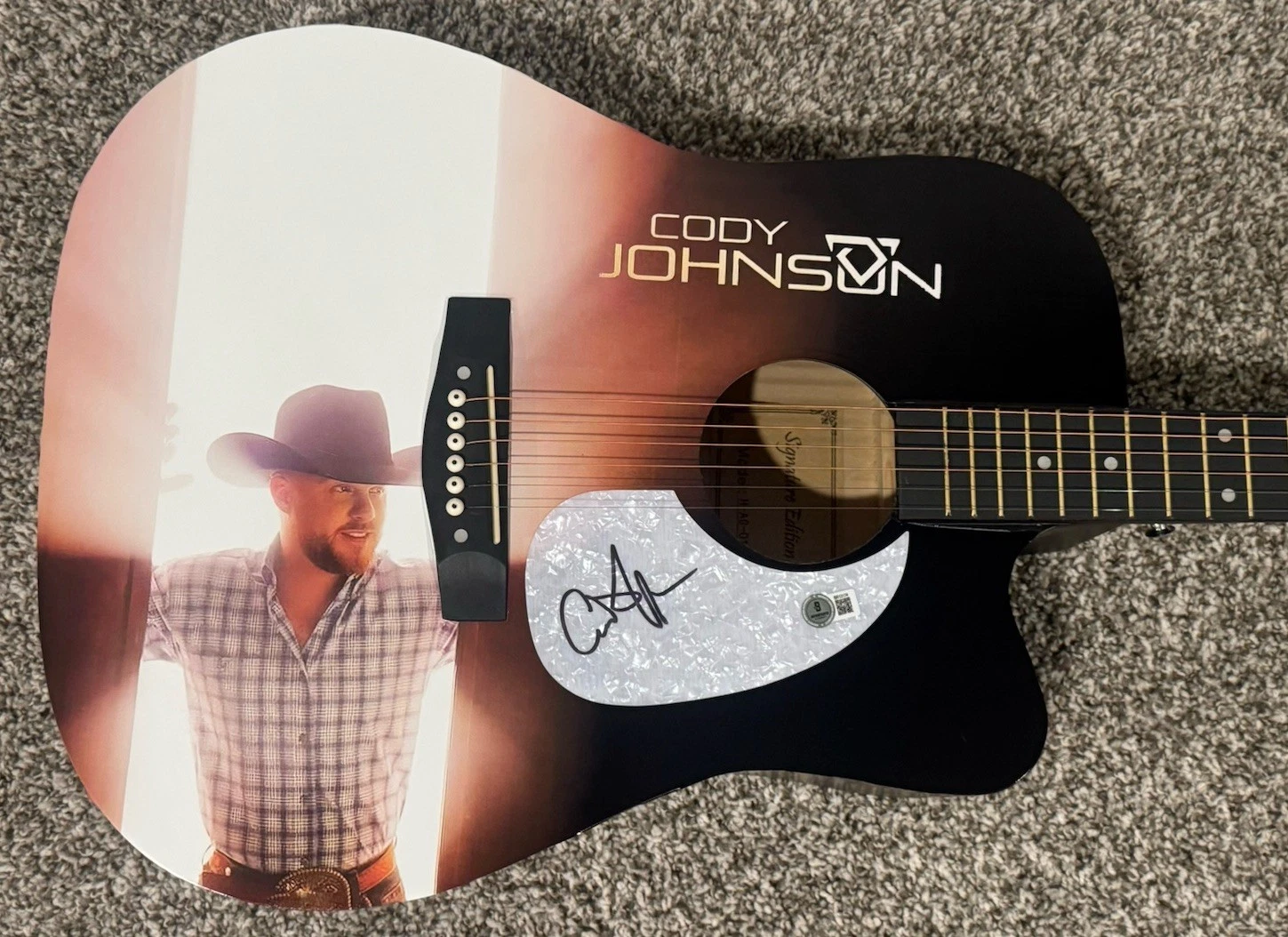 CODY JOHNSON HAND SIGNED CUSTOM GUITAR COUNTRY MUSIC STAR AUTOGRAPHED BAS COA