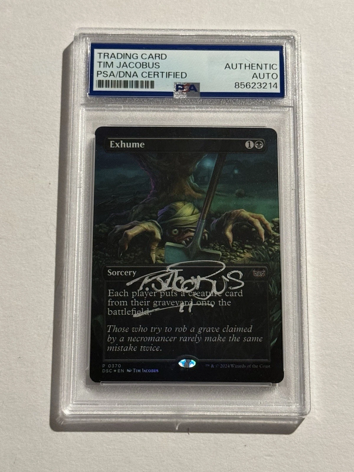 TIM JACOBUS SIGNED AUTO EXHUME (BORDERLESS) COMMANDER: DUSKMOURN FOIL PSA COLLECTIBLE MEMORABILIA