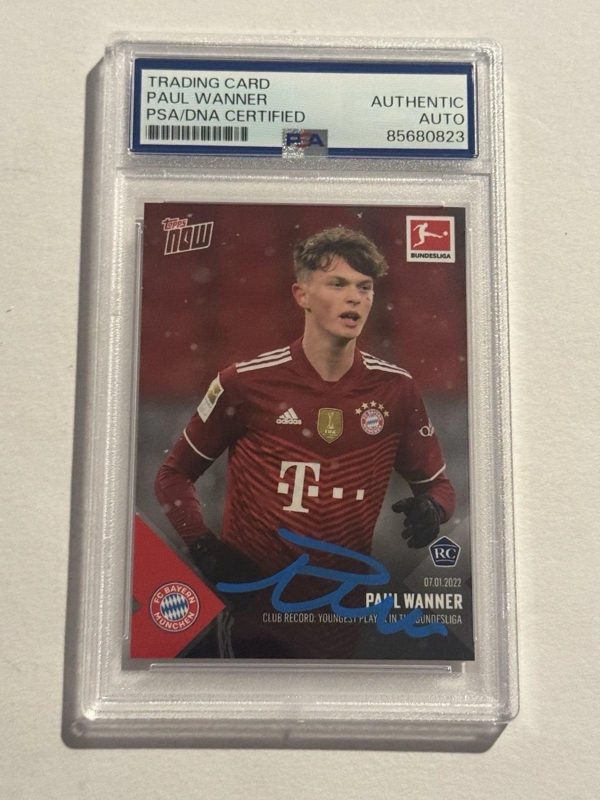 2022 Topps Now Paul Wanner Signed Auto RC Bundesliga Rookie PSA