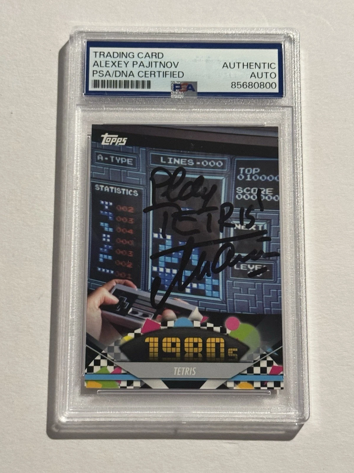 ALEXEY PAJITNOV SIGNED 2011 TOPPS AMERICAN PIE TETRIS AUTO PSA