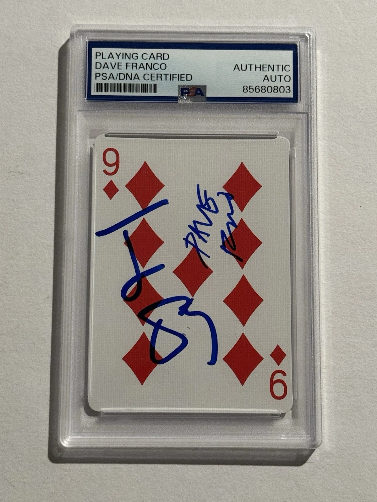DAVE FRANCO & JESSE EISENBERG SIGNED NOW YOU SEE ME MOVIE PLAYING CARD PSA SLAB