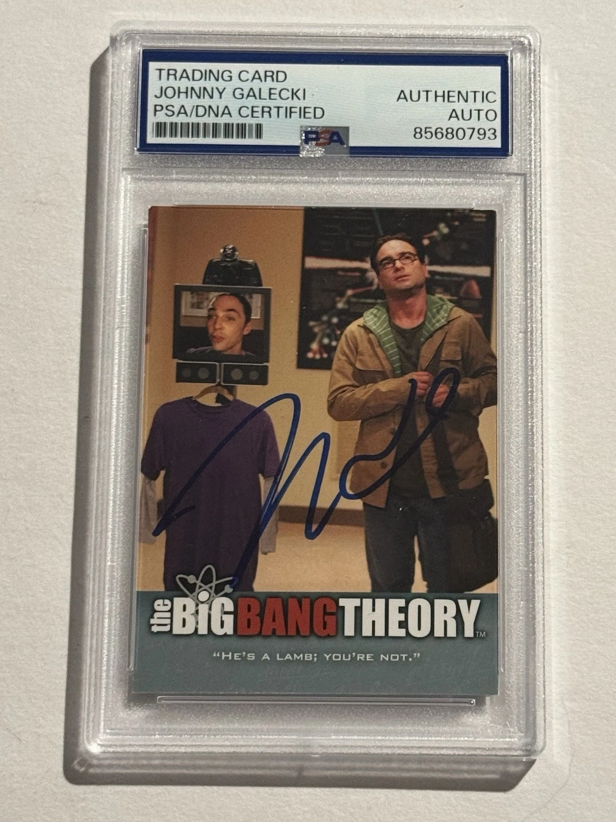 JOHNNY GALECKI SIGNED AUTO RC 2012 Cryptozoic The Big Bang Theory #43 PSA