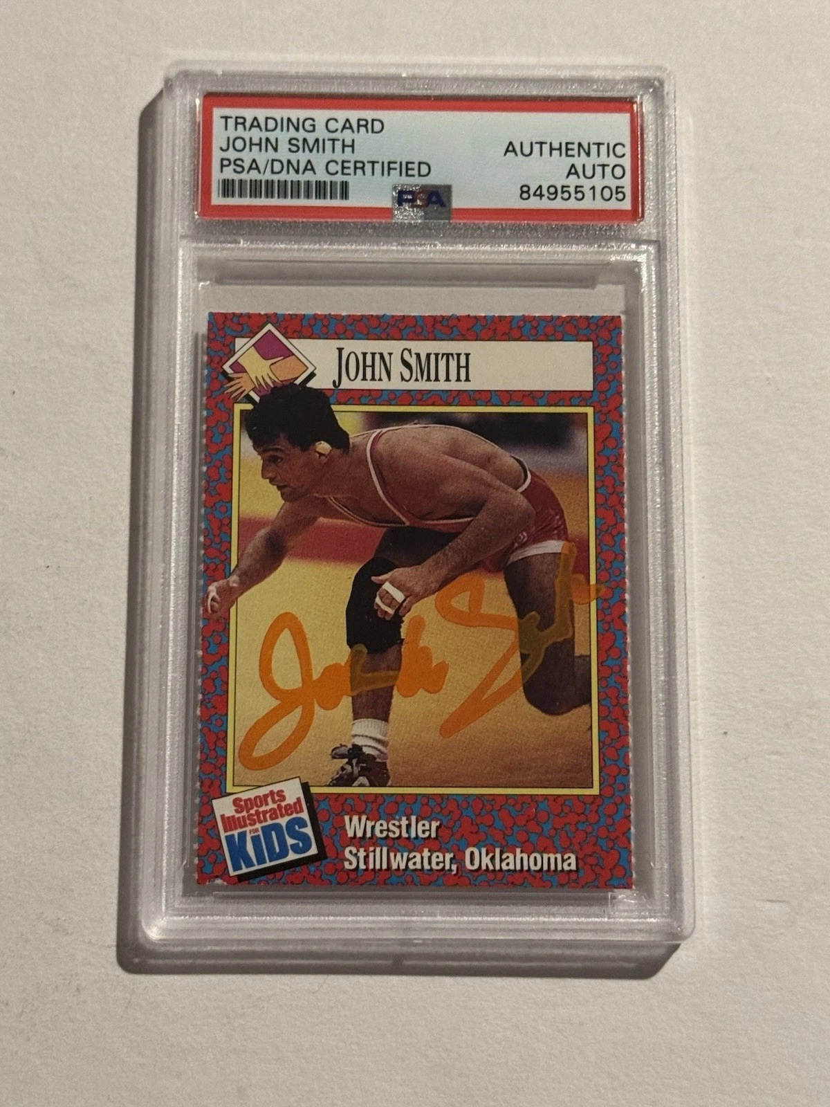 John Smith Signed Auto ROOKIE 1991 Sports Illustrated For Kids SI Wrestling PSA