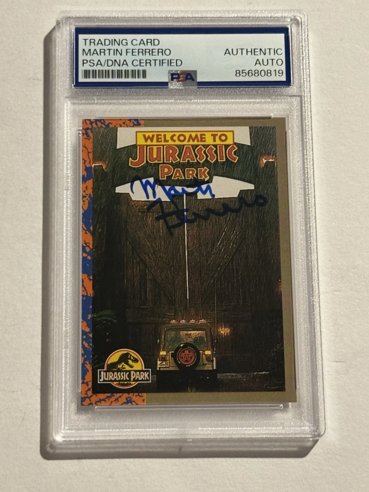 MARTIN FERRERO SIGNED AUTO 1993 Topps Welcome To Jurassic Park #2 Actor PSA