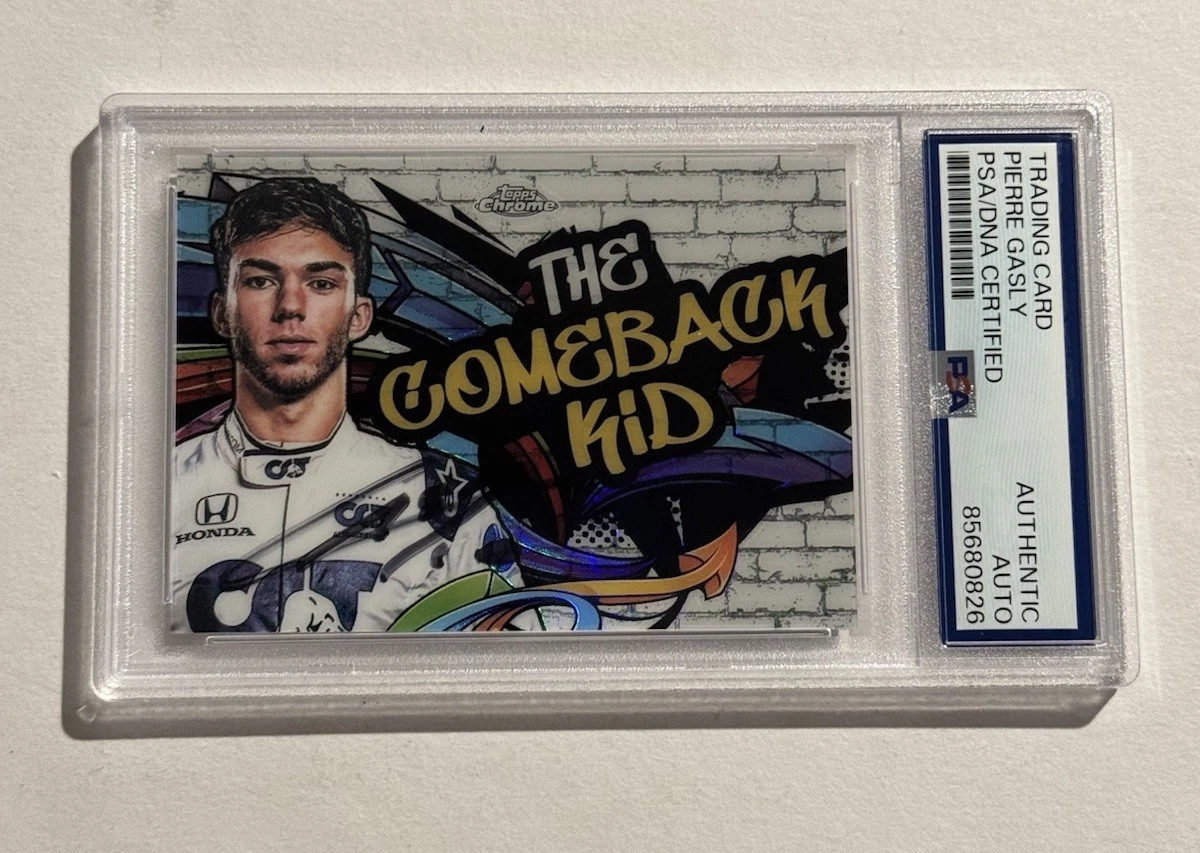 PIERRE GASLY SIGNED AUTO RC ROOKIE 2020 TOPPS CHROME F1 TRACK TAGS #TT-8 PSA