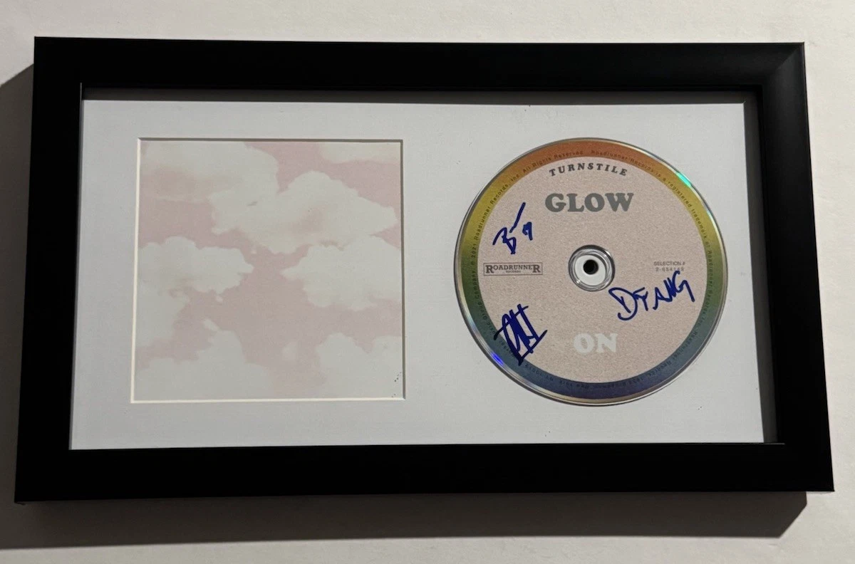 TURNSTILE BAND SIGNED GLOW ON CD FRAMED ROCK BAND VERY RARE COA