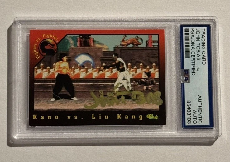 JOHN TOBIAS SIGNED AUTO 1994 CLASSIC MORTAL COMBAT TRADING CARD CREATOR PSA