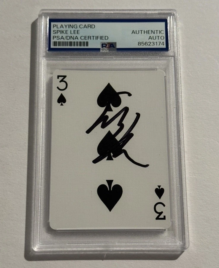 SPIKE LEE SIGNED AUTO PLAYING CARD MOVIE DIRECTOR LEGEND VERY RARE PSA SLAB