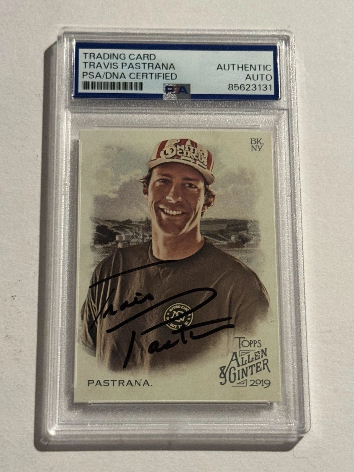 TRAVIS PASTRANA AUTO 2019 TOPPS ALLEN & GINTER SIGNED PSA/DNA AUTHENTICATED COLLECTIBLE MEMORABILIA